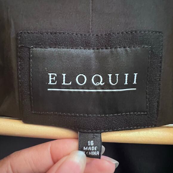 Eloquii Women's Plus Size Black Blazer Cardigan One Button Size 16 Career - Picture 7 of 7